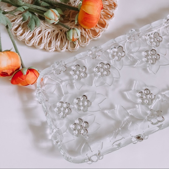 Mikasa Other - Mikasa crystal clear glass daisy canapé serving plate dish tray